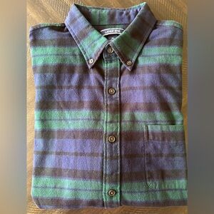 Lands’ End Blue Depths Tartan Flannel Shirt in XL NWT
